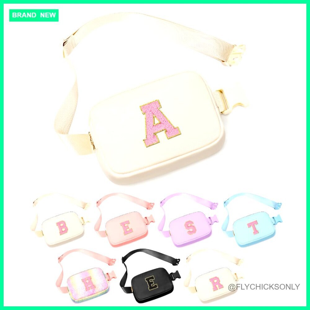 Personalized Initial Fanny Pack Crossbody Bag Water Resistant Polyester